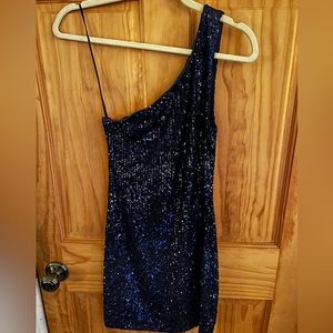 AQUA One-Shoulder Mini Dress